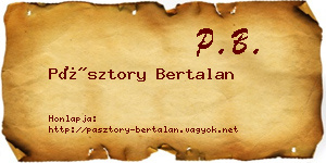 Pásztory Bertalan névjegykártya
