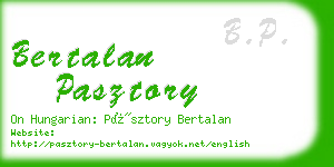 bertalan pasztory business card